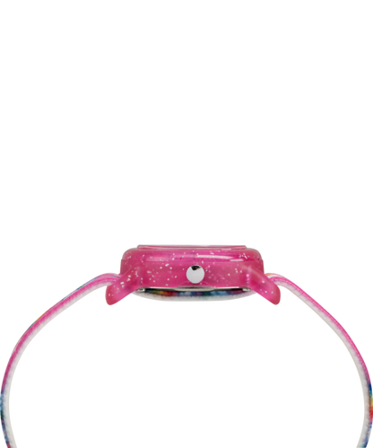 TIMEX TIME MACHINES 29mm Rainbow Unicorn Pink Elastic Fabric Kids Wat
