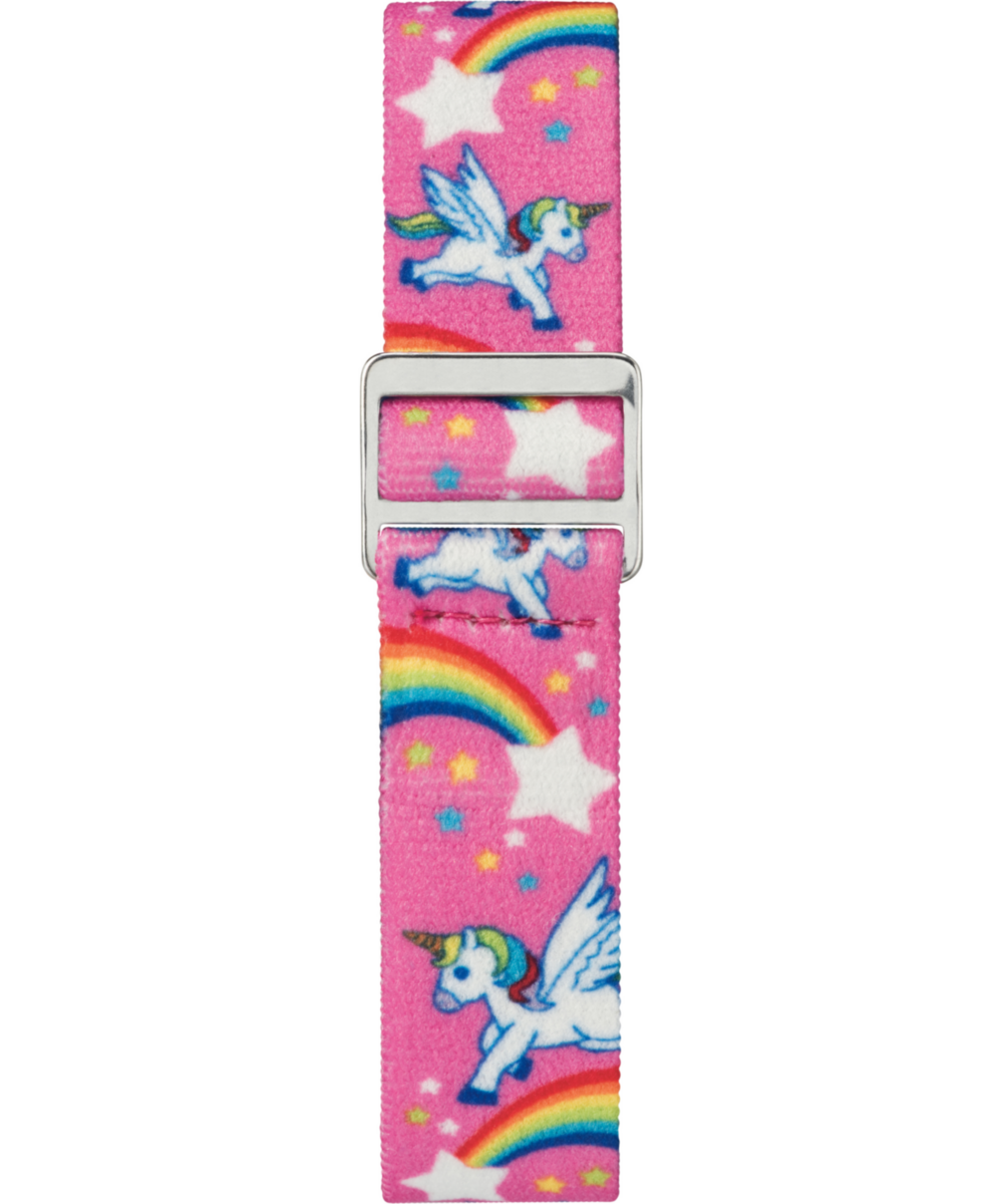 TIMEX TIME MACHINES 29mm Rainbow Unicorn Pink Elastic Fabric Kids Wat