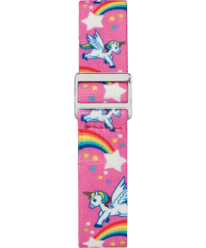TIMEX TIME MACHINES 29mm Rainbow Unicorn Pink Elastic Fabric Kids Wat