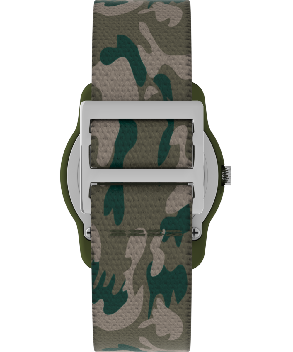 TIMEX TIME MACHINES 29mm Green Camo Elastic Fabric Kids Watch