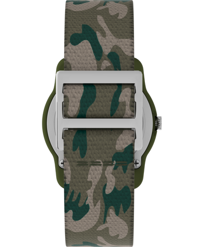 TIMEX TIME MACHINES 29mm Green Camo Elastic Fabric Kids Watch
