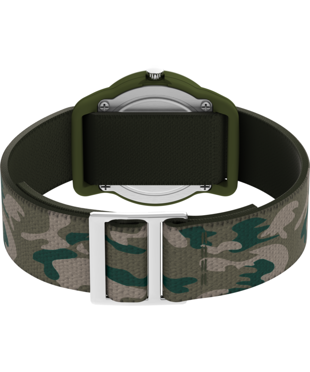 TIMEX TIME MACHINES 29mm Green Camo Elastic Fabric Kids Watch
