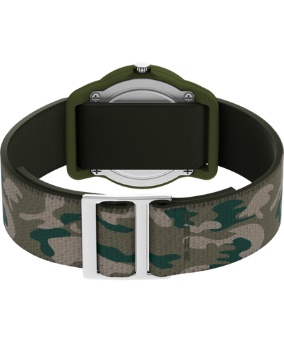 TIMEX TIME MACHINES 29mm Green Camo Elastic Fabric Kids Watch