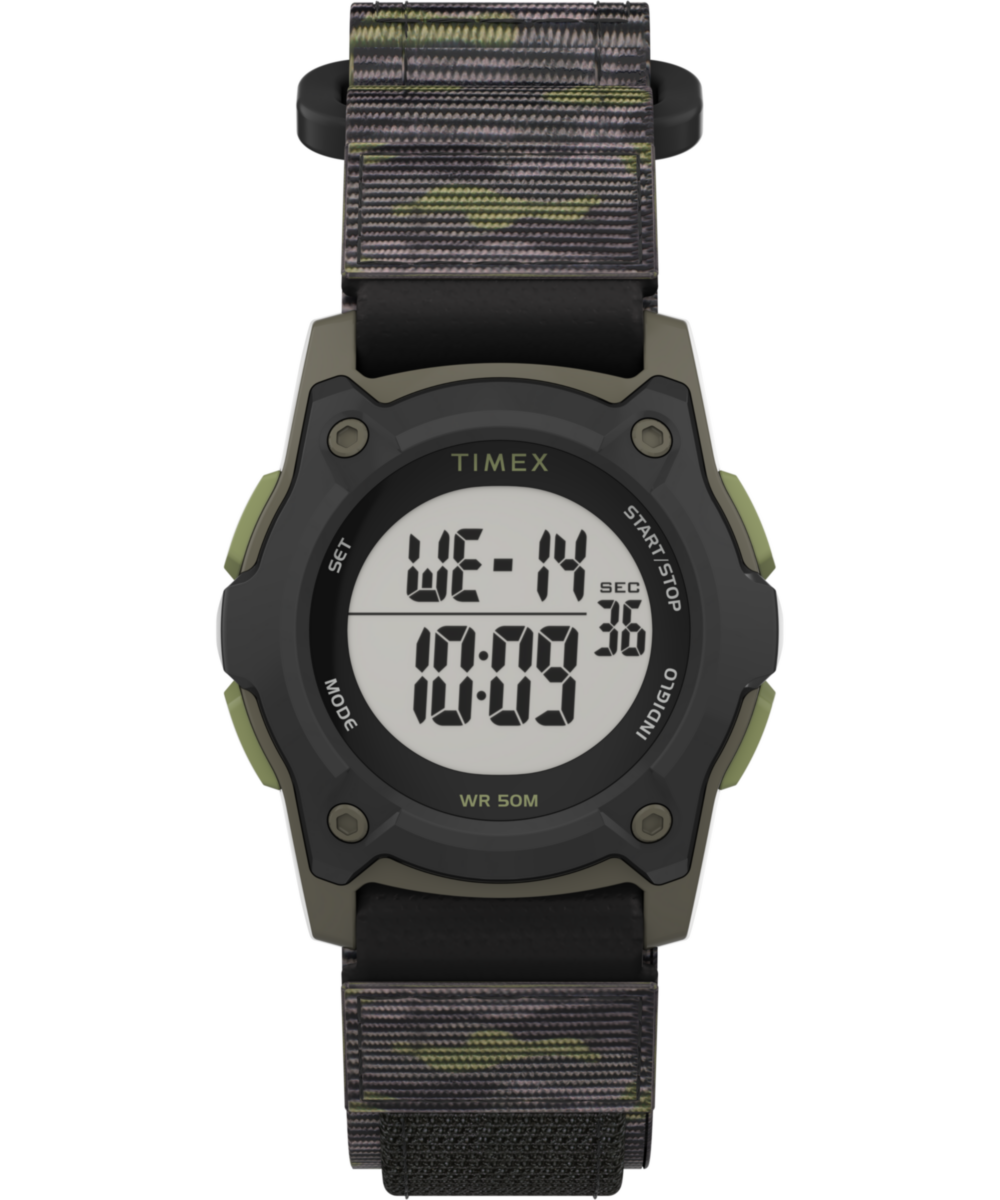 TIMEX TIME MACHINES 35mm Green/Brown Camo Fast Wrap Kids Digital Wat