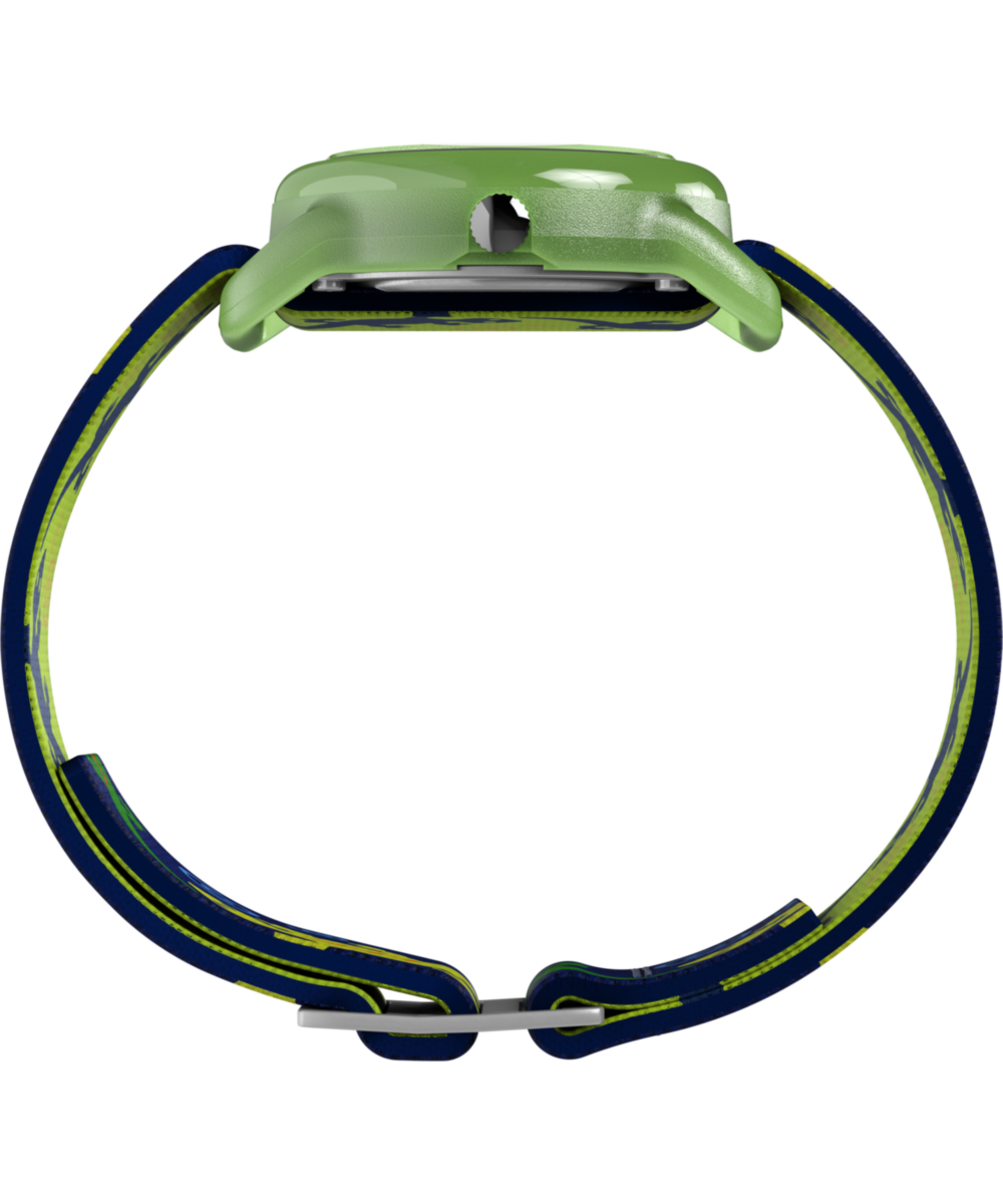TIMEX TIME MACHINES 29mm Green Gecko Elastic Fabric Kids Watch