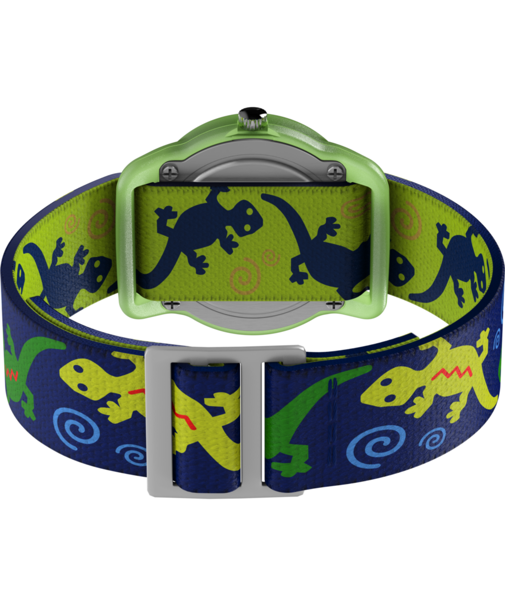 TIMEX TIME MACHINES 29mm Green Gecko Elastic Fabric Kids Watch
