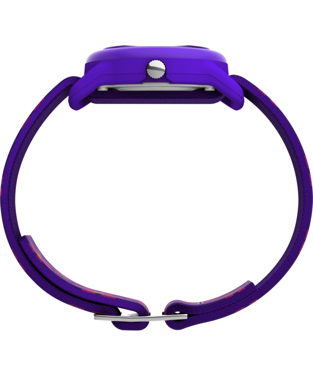 TIMEX TIME MACHINES 29mm Purple Floral Elastic Fabric Kids Watch