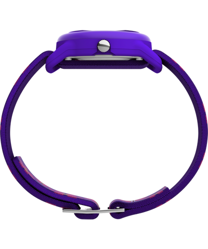 TIMEX TIME MACHINES 29mm Purple Floral Elastic Fabric Kids Watch