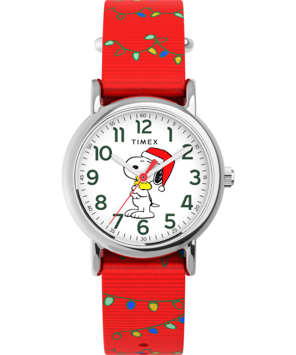 Peanuts x Timex Weekender Snoopy Santa Hat 31mm Fabric Strap Watch