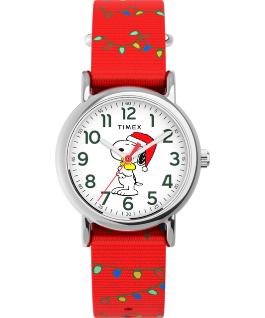 Peanuts x Timex Weekender Snoopy Santa Hat 31mm Fabric Strap Watch