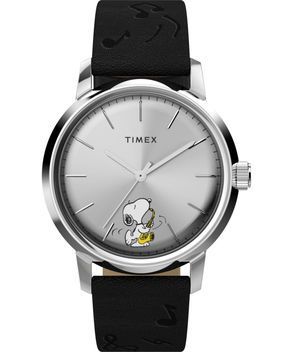 Peanuts x Timex Marlin Automatic Saxophonist 40mm Leather Strap Watc