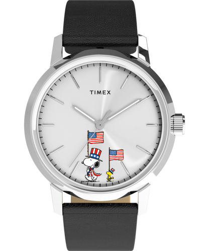Peanuts x Timex Marlin Automatic Americana 40mm Leather Strap Watch