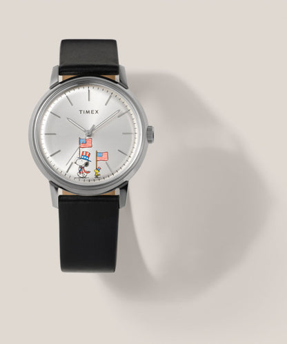 Peanuts x Timex Marlin Automatic Americana 40mm Leather Strap Watch