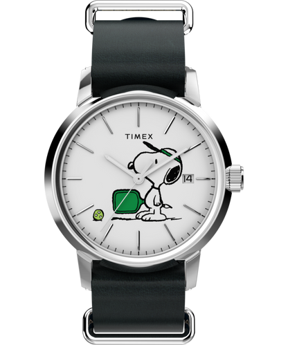 Peanuts x Timex Marlin Automatic Pickleball 40mm Leather Strap Watch