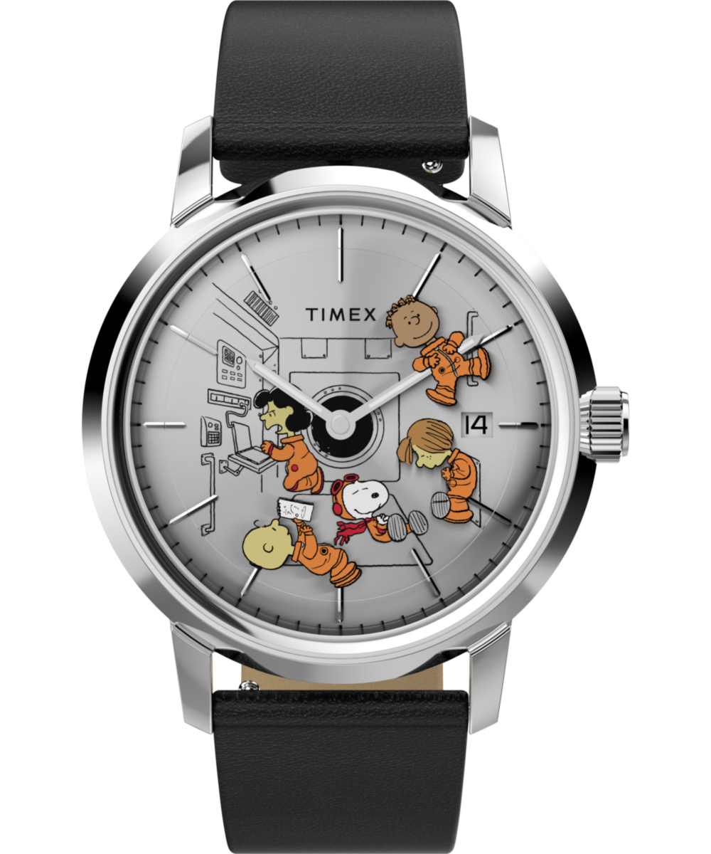 Peanuts x Timex Marlin Automatic Space 40mm Leather Strap Watch