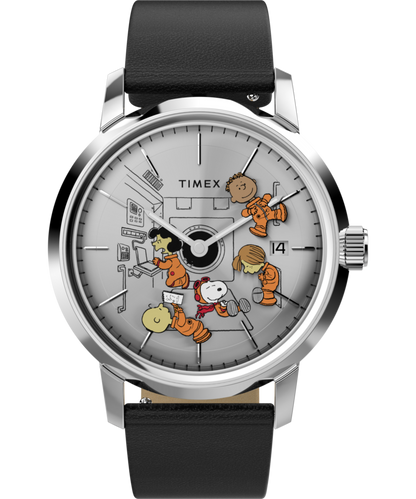 Peanuts x Timex Marlin Automatic Space 40mm Leather Strap Watch