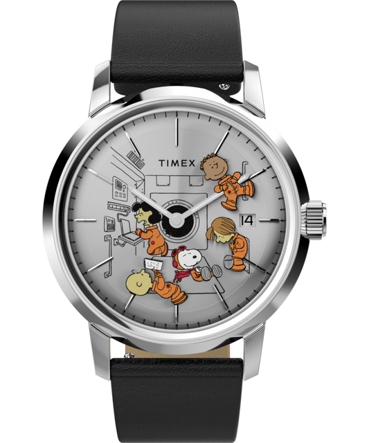 Peanuts x Timex Marlin Automatic Space 40mm Leather Strap Watch