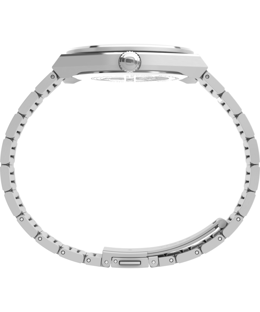 Q Timex Continental Day and Date 39mm Stainless Steel Bracelet Watch