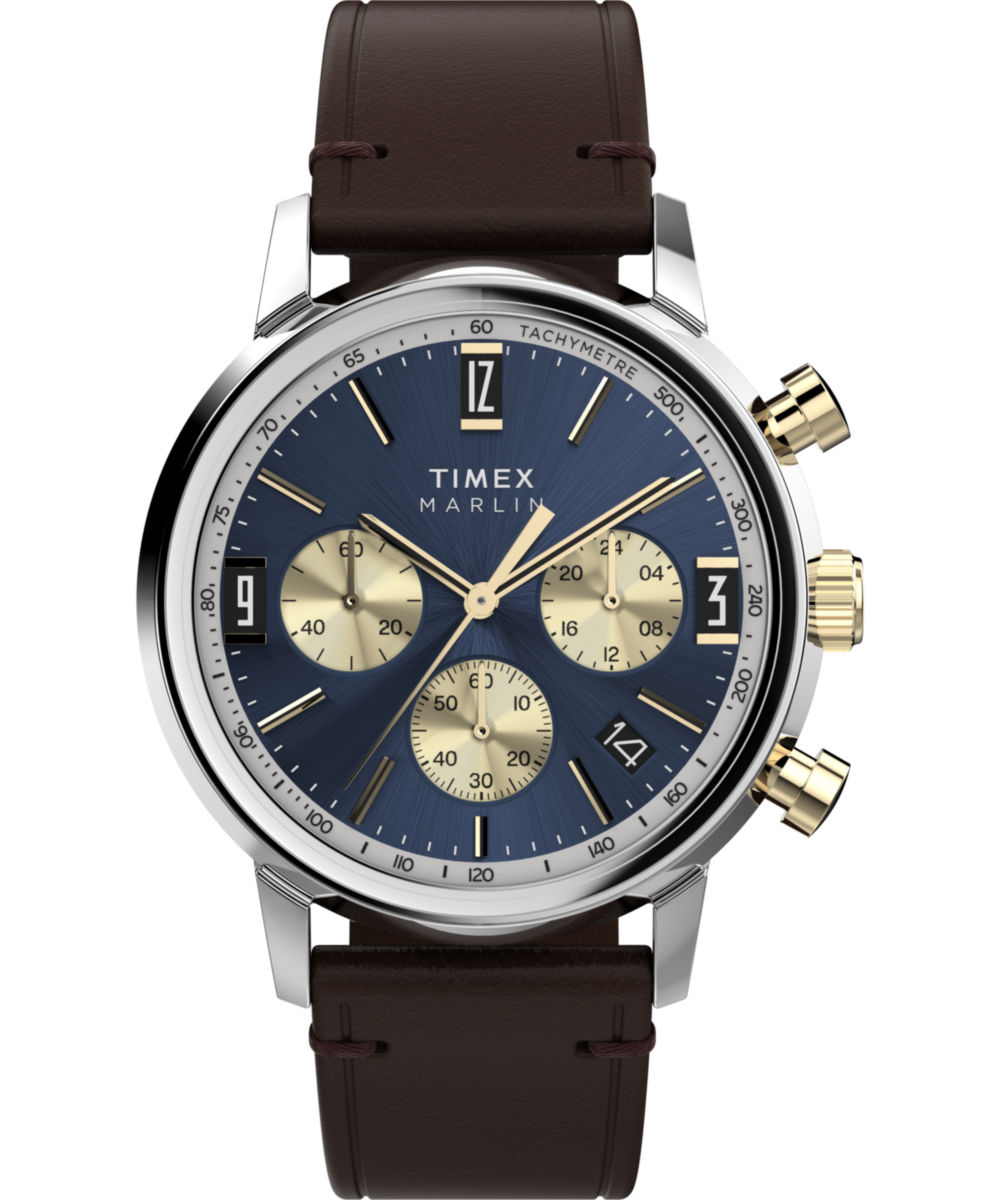 Marlin Chronograph Tachymeter 40mm Leather Strap Watch