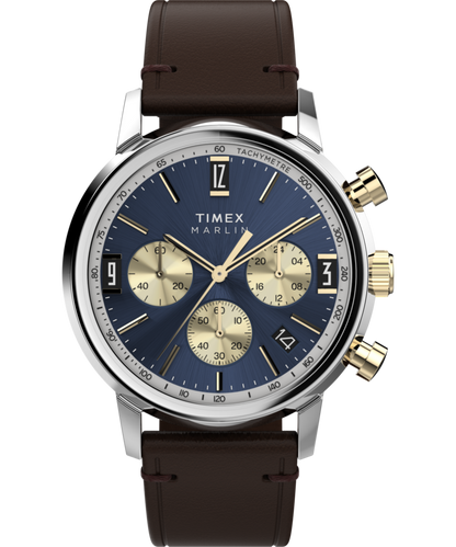 Marlin Chronograph Tachymeter 40mm Leather Strap Watch