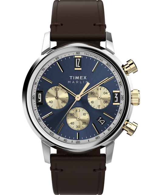 Marlin Chronograph Tachymeter 40mm Leather Strap Watch