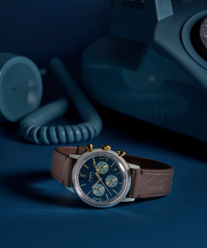 Marlin Chronograph Tachymeter 40mm Leather Strap Watch