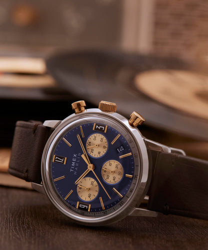 Marlin Chronograph Tachymeter 40mm Leather Strap Watch