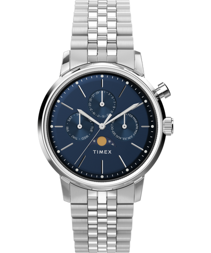 Marlin Moon Phase 40mm Stainless Steel Bracelet Watch