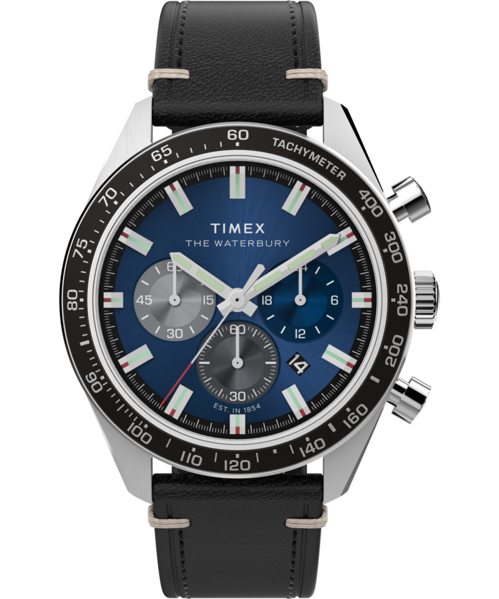 Waterbury Traditional Chronograph 41mm Leather Strap Watch