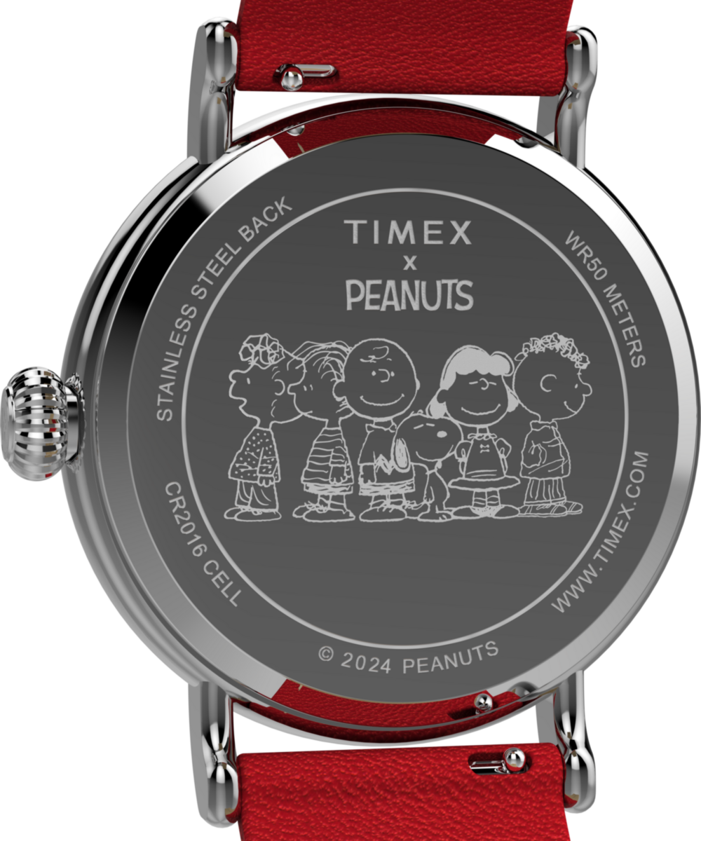 Peanuts x Timex Standard Snoopy Santa 40mm Leather Strap Watch