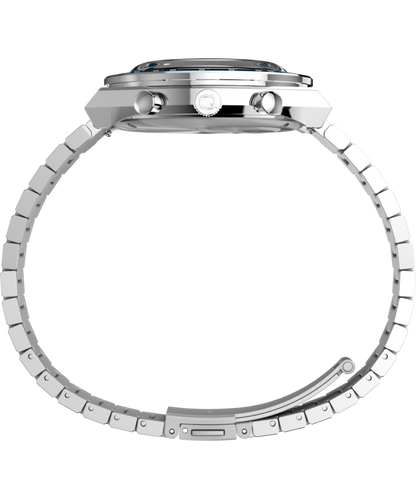 Q Timex Chronograph 40mm Stainless Steel Bracelet Watch