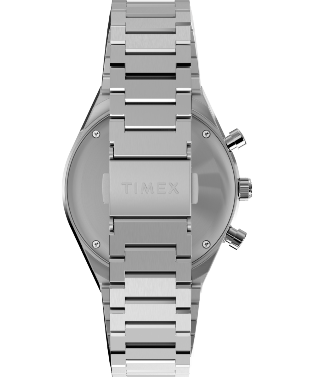 Q Timex Chronograph 40mm Stainless Steel Bracelet Watch