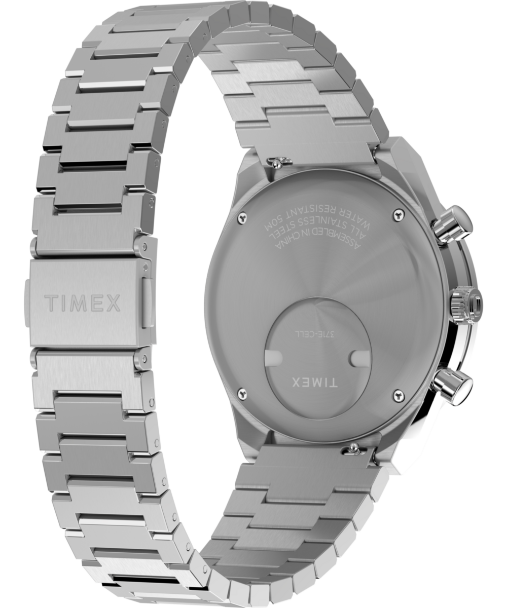 Q Timex Chronograph 40mm Stainless Steel Bracelet Watch