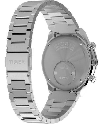 Q Timex Chronograph 40mm Stainless Steel Bracelet Watch