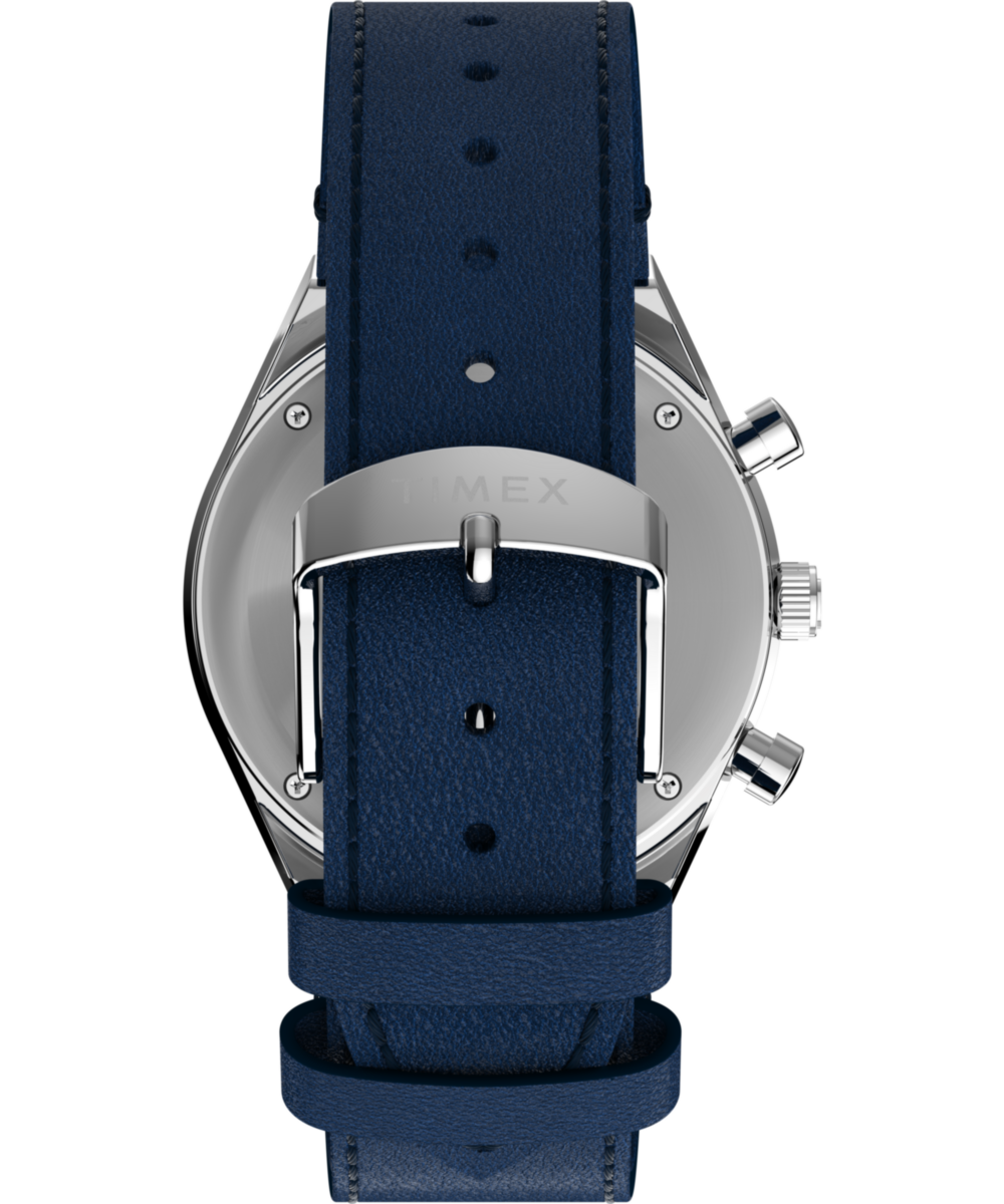 Q Timex Chronograph 40mm Leather Strap Watch