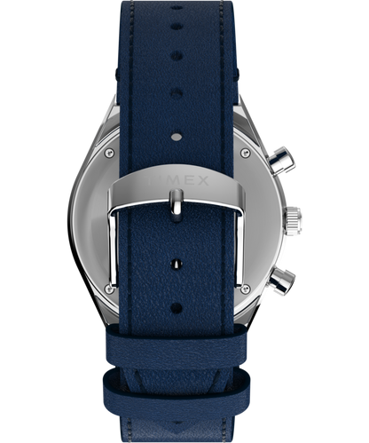 Q Timex Chronograph 40mm Leather Strap Watch