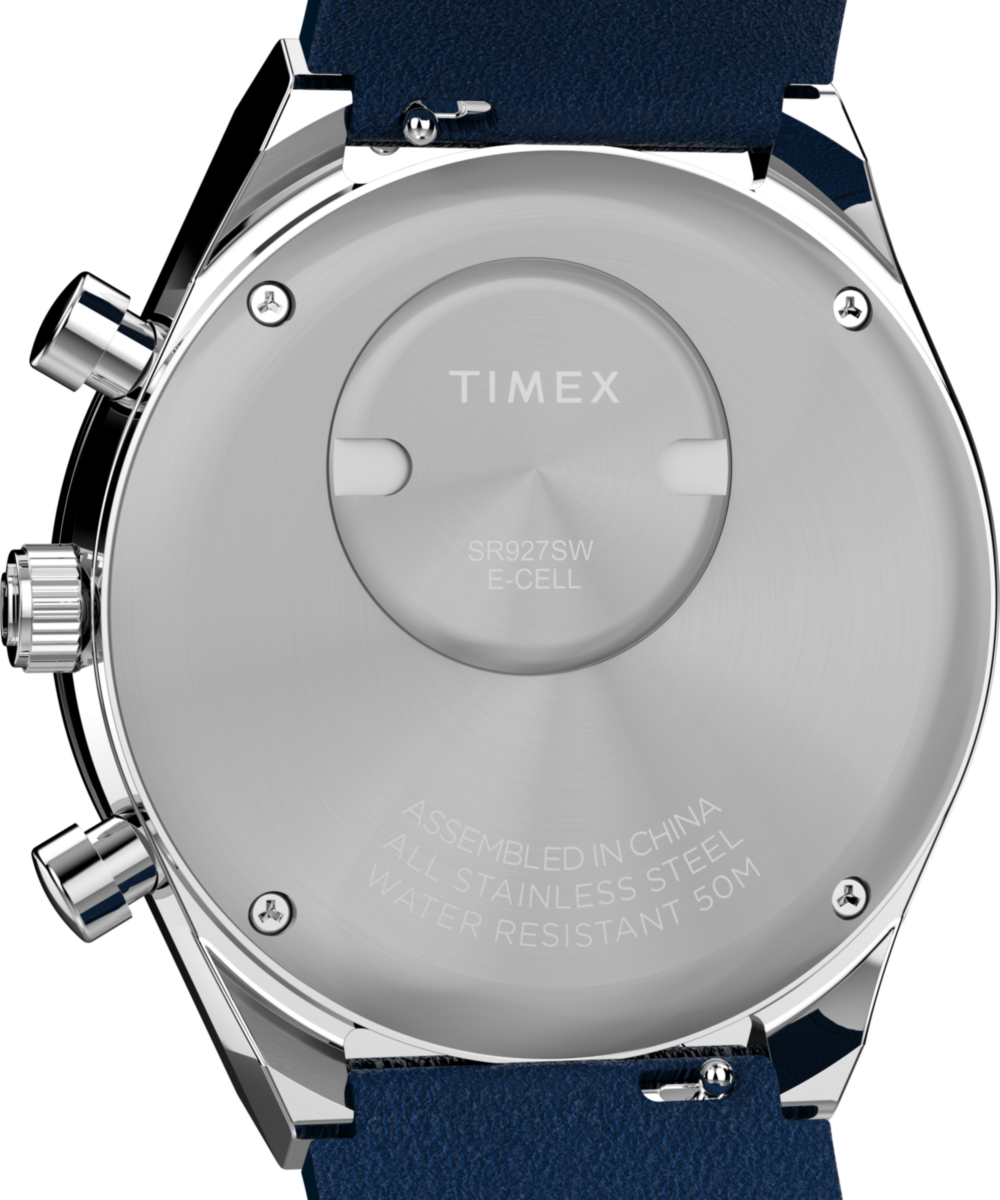 Q Timex Chronograph 40mm Leather Strap Watch