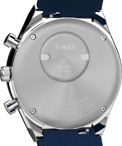 Q Timex Chronograph 40mm Leather Strap Watch