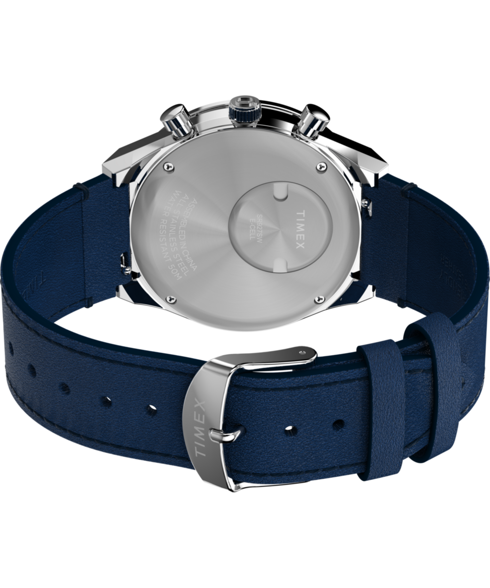 Q Timex Chronograph 40mm Leather Strap Watch