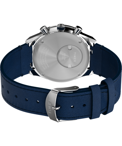 Q Timex Chronograph 40mm Leather Strap Watch