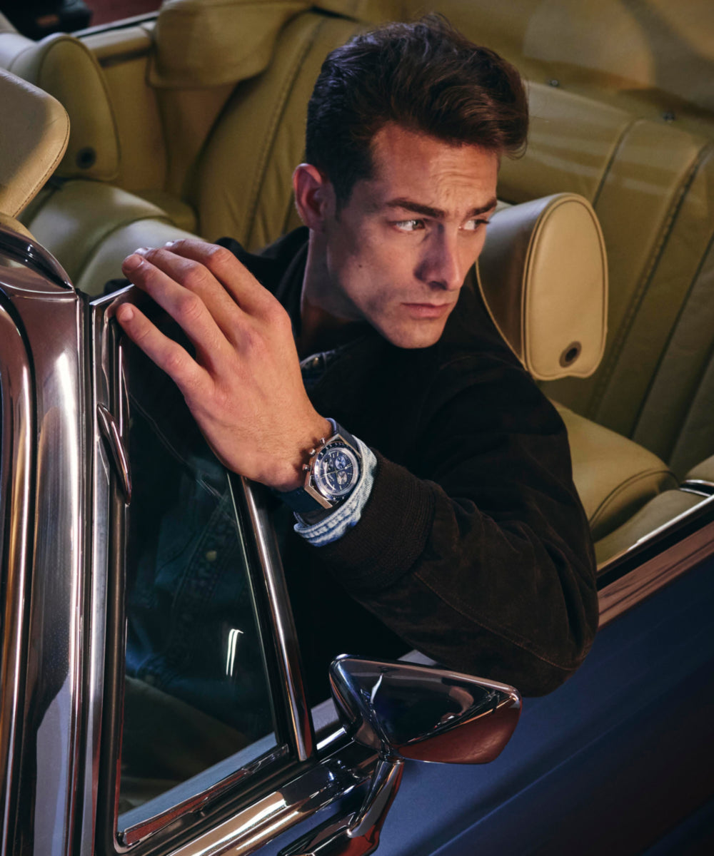 Q Timex Chronograph 40mm Leather Strap Watch
