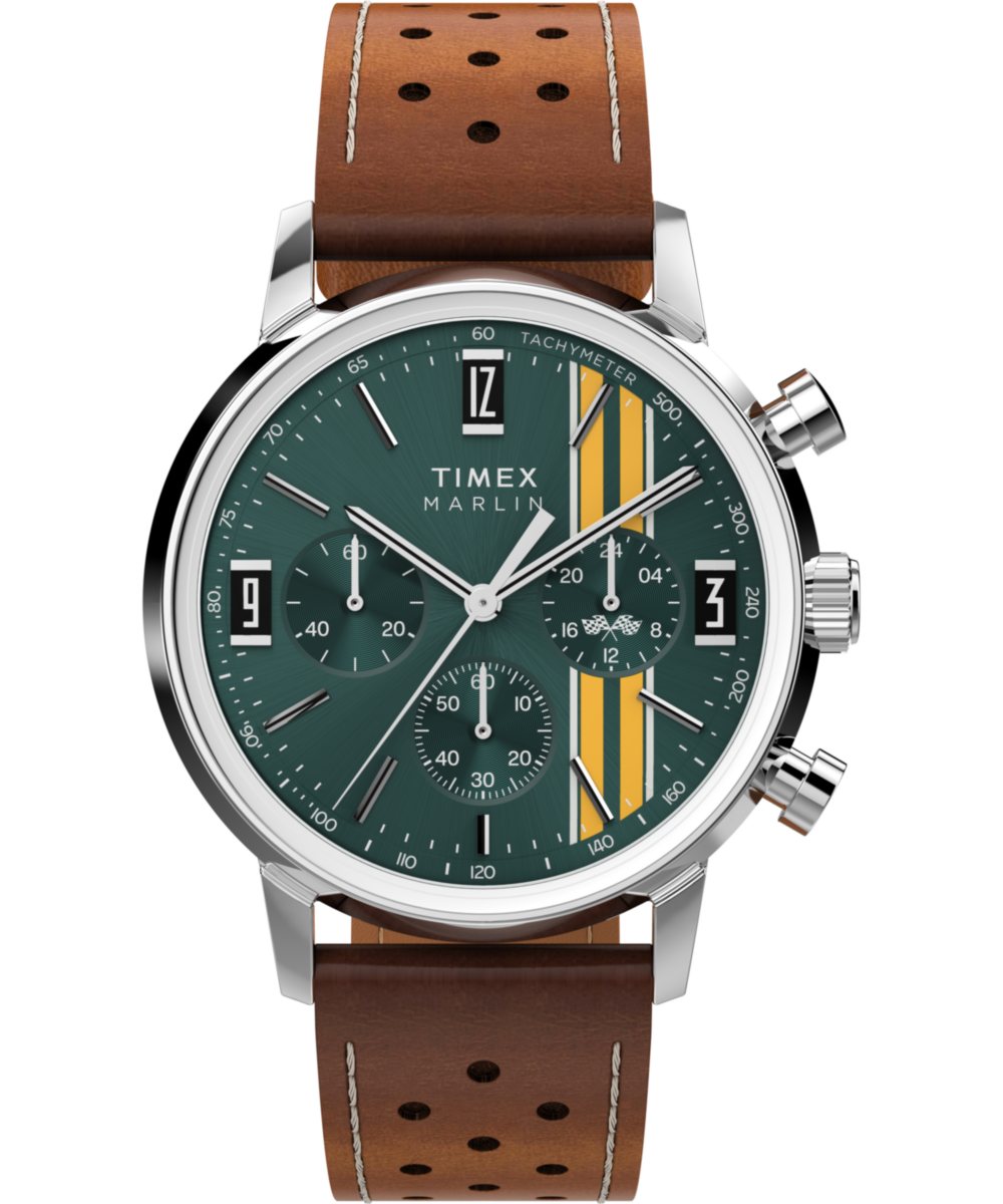 Marlin Chronograph Tachymeter 40mm Leather Strap Watch