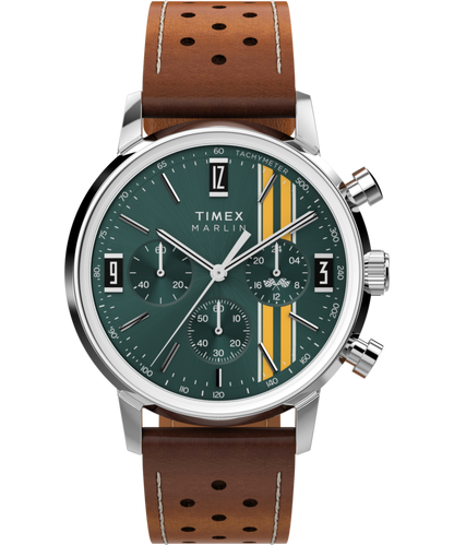 Marlin Chronograph Tachymeter 40mm Leather Strap Watch