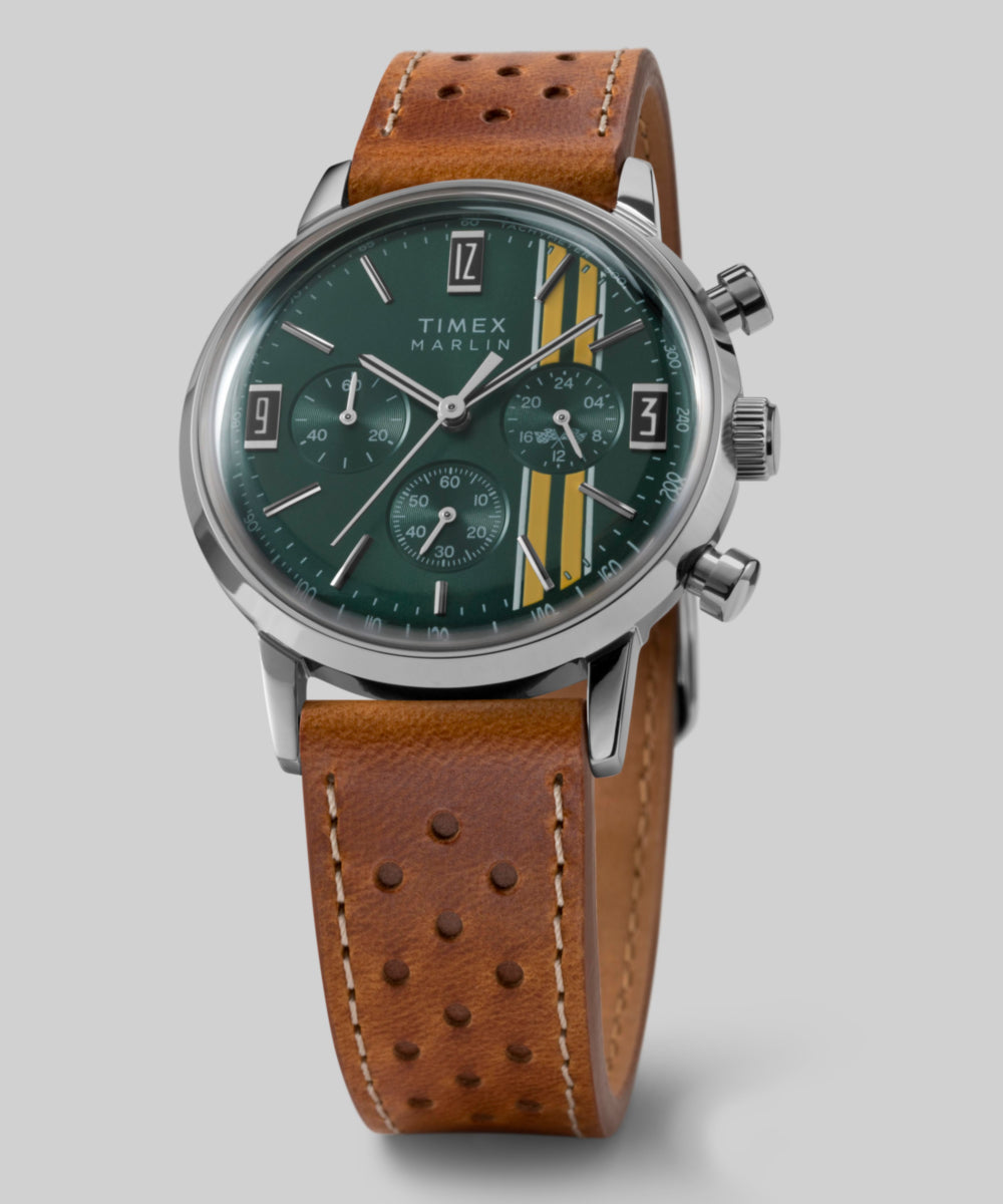 Marlin Chronograph Tachymeter 40mm Leather Strap Watch