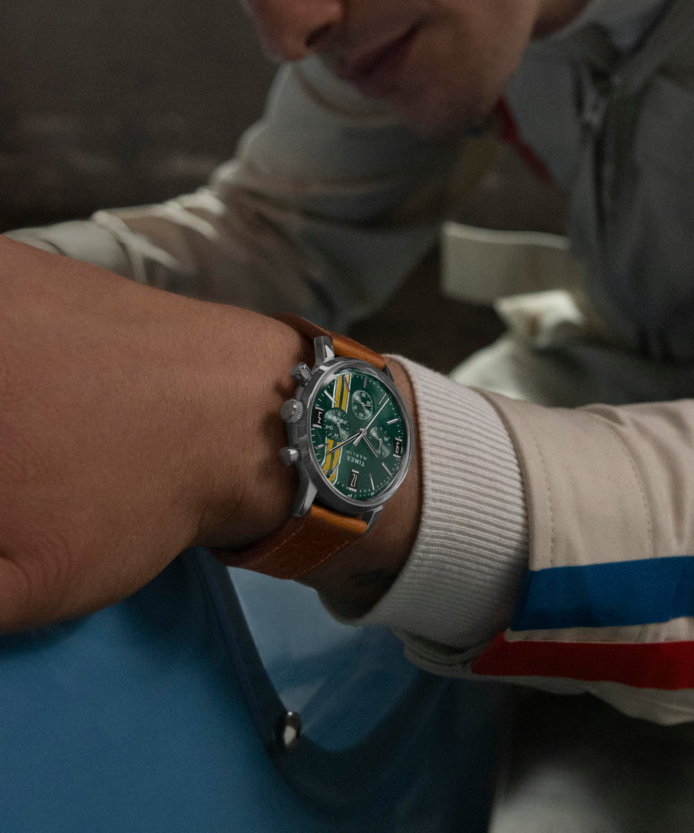 Marlin Chronograph Tachymeter 40mm Leather Strap Watch