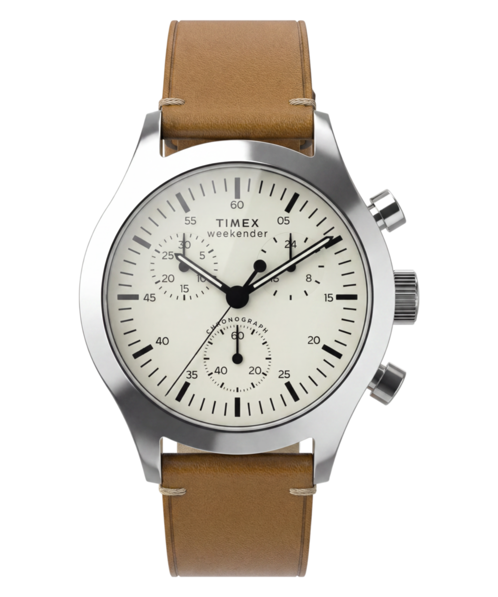 Timex Weekender New England Chronograph 40mm Leather Strap Watch