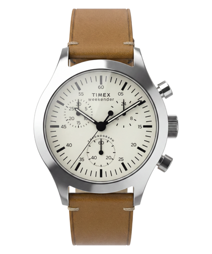 Timex Weekender New England Chronograph 40mm Leather Strap Watch