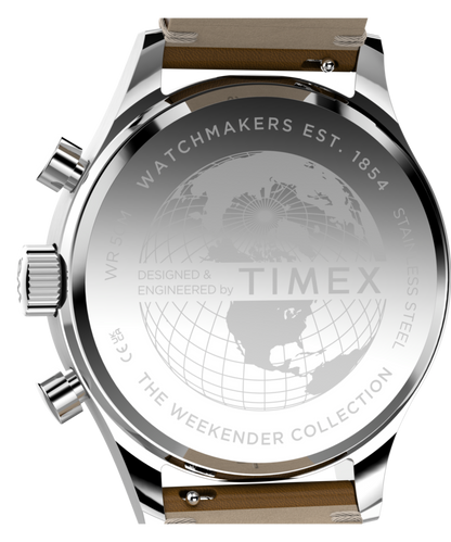 Timex Weekender New England Chronograph 40mm Leather Strap Watch