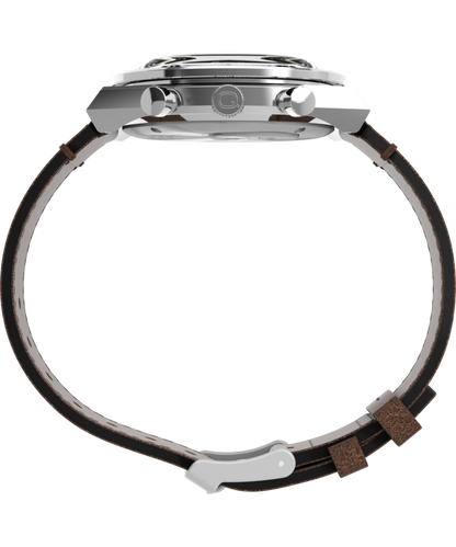 Q Timex Chronograph 40mm Leather Strap Watch