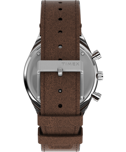 Q Timex Chronograph 40mm Leather Strap Watch